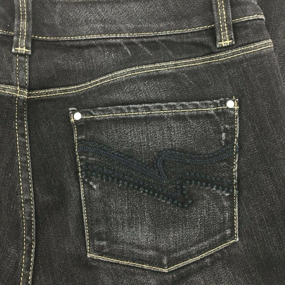 White House Black Market WHBM Women's Blanc Boot Leg Jeans Size 4 Black Raw Hem - Picture 4 of 7